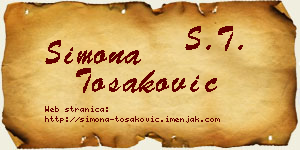 Simona Tošaković vizit kartica